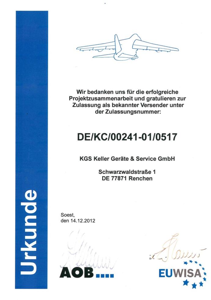 Known-Sender Certificate