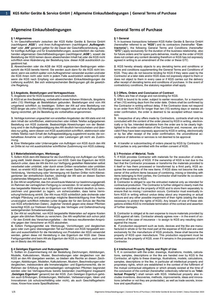 General Terms of Purchase